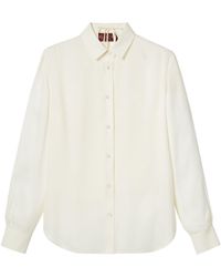 Gucci - Silk Jacquard Shirt With Bra - Lyst
