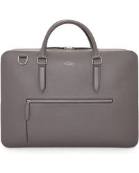 Smythson Leather Ludlow Briefcase - Grey