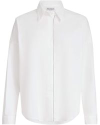 Brunello Cucinelli - Stretch-Cotton Poplin Monili Shirt - Lyst