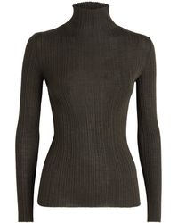 Agnona - Cashmere-Wool-Silk Corteccia Stitch Top - Lyst