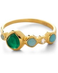 Monica Vinader - Vermeil And Gemstone Mv Siren Bezel Ring - Lyst