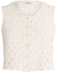 Sandro - Crochet Embellished Top - Lyst