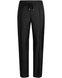 Dolce & Gabbana - Virgin Wool Pinstripe Drawstring Trousers - Lyst