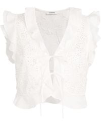 Sandro - Guipure Lace Crop Top - Lyst