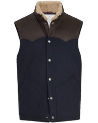 Brunello Cucinelli - Wool Shearling-Trim Gilet - Lyst