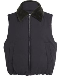 Nanushka - Cropped Gilet With Faux Fur Collar - Lyst