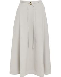 Agnona - Virgin Wool A-Line Midi Skirt - Lyst