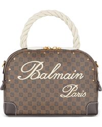 Balmain - Canvas-leather Make Up Top-handle Bag - Lyst