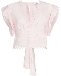 Sandro - Tie-Back Crop Top - Lyst