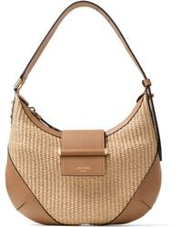 Jimmy Choo - Small Raffia Bar Shoulder Bag - Lyst