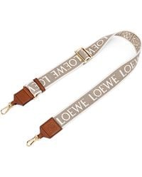 Loewe - Leather And Canvas Logo Bag Strap - Lyst