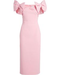 Rebecca Vallance - Crêpe Bow-Detail Isabella Midi Dress - Lyst