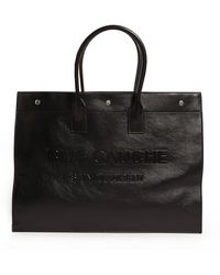 Saint Laurent - Rive Gauche Large Cabas En Cuir Lisse - Lyst
