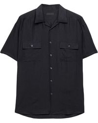 Prada - Linen Short-Sleeve Shirt - Lyst