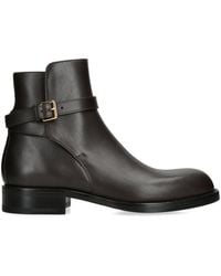 The Row - Nobilis Leather Ankle Boots - Lyst