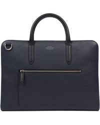 Smythson - Slim Leather Laptop Briefcase - Lyst