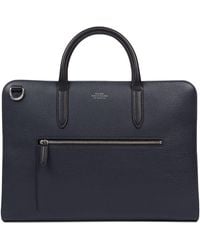 Smythson - Slim Leather Laptop Briefcase - Lyst
