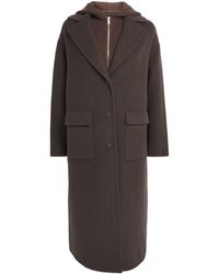 Claudie Pierlot - Wool-Blend Tailored Hooded Coat - Lyst