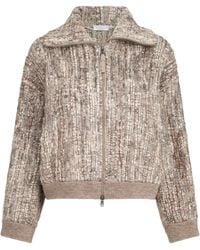 Brunello Cucinelli - Mohair-Blend Embroidered Cardigan - Lyst