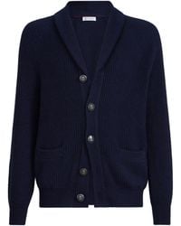 Brunello Cucinelli - Cotton English Rib Cardigan - Lyst