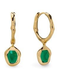 Monica Vinader - Vermeil And Onyx Odyssey Huggie Earrings - Lyst