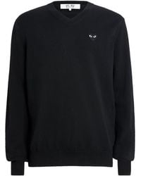 COMME DES GARÇONS PLAY - Wool V-Neck Heart Sweater - Lyst