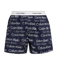 Calvin Klein - Cotton Poplin Logo Pyjama Shorts - Lyst