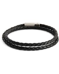 Tateossian - Leather Double-wrap Braided Bracelet - Lyst
