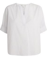 FRAME - Stripe The V-Neck Popover Shirt - Lyst