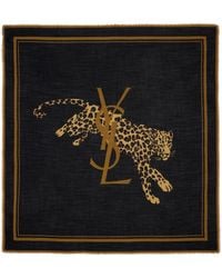 Saint Laurent - Wool Leopard Grande Carre Scarf - Lyst