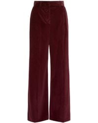 Weekend by Maxmara - Cotton Corduroy Wide-Leg Trousers - Lyst
