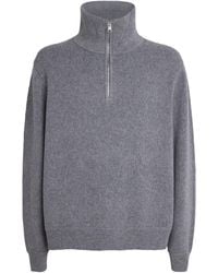 FRAME - Wool-Cotton Half-Zip Sweater - Lyst