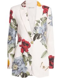 Alice + Olivia - Linen-Blend Floral Breann Blazer - Lyst