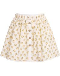 Maje - Printed Button-Front Mini Skirt - Lyst