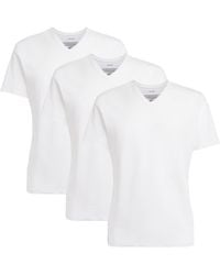 Calvin Klein - Stretch-Cotton V-Neck T-Shirts - Lyst