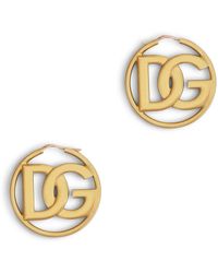 Dolce & Gabbana - Logo Hoop Earrings - Lyst
