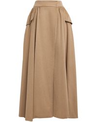 Max Mara - Camel Wool Maxi Skirt - Lyst
