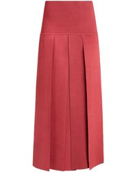 Alaïa - Pleated Midi Skirt - Lyst