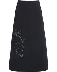 Huishan Zhang - Wool Evelina Midi Skirt - Lyst