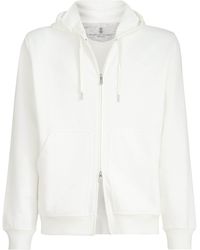 Brunello Cucinelli - Cotton-Blend Zip-Up Hoodie - Lyst