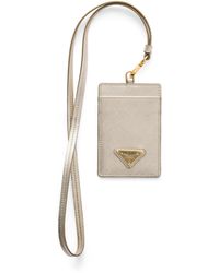 Prada - Saffiano Leather Badge Holder - Lyst