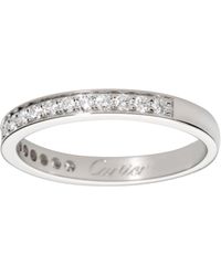 Cartier - Platinum And Diamond 1985 Wedding Ring - Lyst