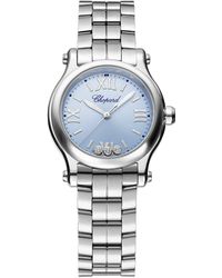 Chopard - Stainless Steel And Diamond Happy Sport Watch 30mm - Lyst