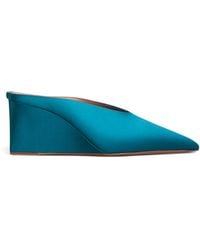 Alaïa - Satin Cube Wedge Mules 75 - Lyst