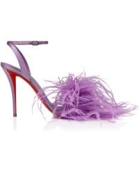 Christian Louboutin - Miss Z Poupi Silk Heeled Sandals 100 - Lyst