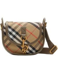 Burberry - Mini Check B Clip Messenger Bag - Lyst