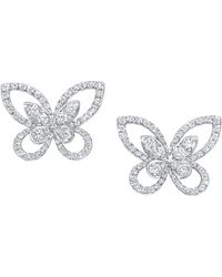 Graff - White Gold And Diamond Butterfly Earrings - Lyst