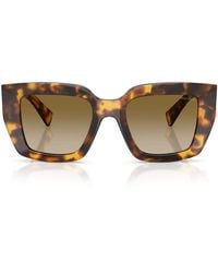 Miu Miu - Tortoiseshell Square Mu B05S Sunglasses - Lyst