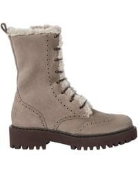 Brunello Cucinelli - Suede Shearling-Lined Ankle Boots - Lyst