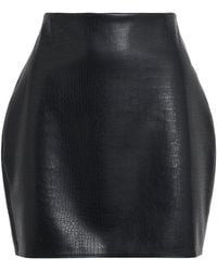 Wolford - Croc-Effect Faux-Leather Mini Skirt - Lyst